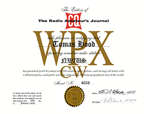 NW7US, Tomas - CQ WPX CW Award