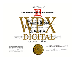 NW7US, Tomas - CQ WPX Digital Award
