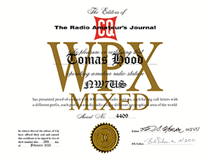 NW7US, Tomas - CQ WPX Mixed Award